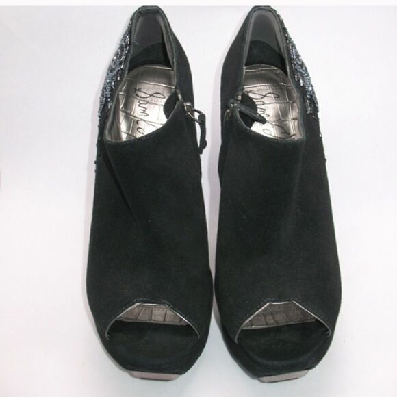 Sam Edelman Womens 8 Black Heeled Booties - Picture 4 of 8